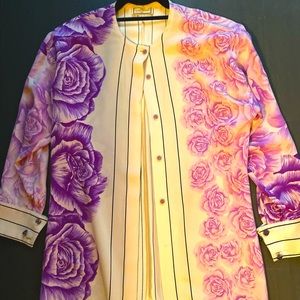 Vintage Versace printed silk blouse